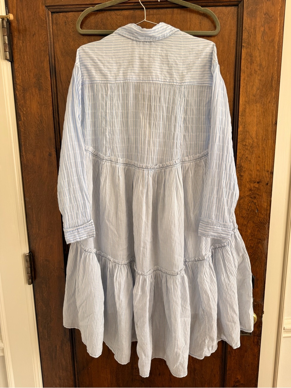 We The Free Light Blue and White Striped Button-Up Dress - Picture 2 of 3